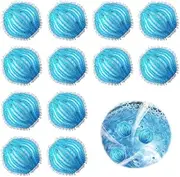 12 Pcs Dryer Balls,Silicone Soft Washing Machine Pet Hair Remover,Reusable Pet Hair Remover,Dryer Laundry Ball Hair Remover Laundry Ball Pet Hair Laundry Catcher(Blue)