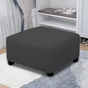 Stretch Ottoman Cover Square Footrest Sofa Slipcovers Stool Cover Footstool Protector Covers Feature Stretch Thick Soft Jacquard Fabric Removable Washable