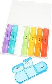 SOPOTUTU 1Set Day Portable Pill Organizer Case Lightweight Travel Medicine Holder with Compartments for Safe Medication Storage and First Aid Convenient for Home and Travel Use