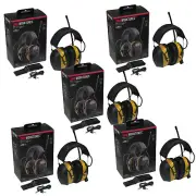(5-Pack) 3M Peltor Worktunes Headphones with Auxiliary Cable & Slim Belt Clip