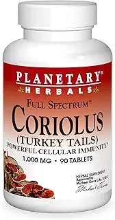 Coriolus Full Spectrum 1000mg, Powerful Cellular Immunity, 90 Tablets