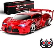 KULARIWORLD Remote Control Car 1/18 Rechargeable High Speed RC Cars Toys for Boys Girls Vehicle Racing Hobby with Led Light Gifts for Kids (Red)