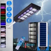 500W LED Solar Street Light RGB Color Changing Yard Garden Road Lamp Dusk & Dawn