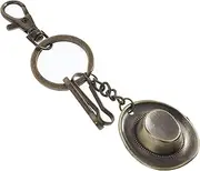 [BESPORTBLE] Cowboy Hat Keychain Pendant Vintage Key Ring Accessory for DIY Crafts Unique Keychains for Bags Backpacks Purse Decorations