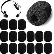 Taicols FoamBall-Type Microphone Windscreen, 50Pcs Mini Microphone Headset Windscreen FoamMicWindscreen HeadsetMicrophone Covers FoamCoverLapel Mic Covers Noise Reduction Microphone PopFilter (Black)