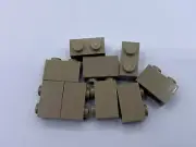 LEGO Parts Lot x (9) Ct ~ 1 X 2 Dark Tan BRICK ~ No# 3004 ~