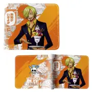 New Vinsmoke Sanji Style A ONE PIECE BiFold Wallet Wan Pisu Credit Card Billfold