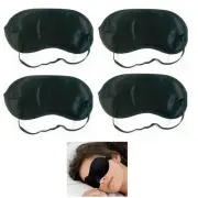 4 Pack Silk Sleep Eye Mask Blindfold Elastic Headband Travel Nap