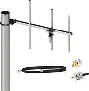 SignalPlus Yagi UHF GMRS Base Radio Antenna 400-470Mhz 7dBi for GMRS Repeater/Ham Radio, 7meter svy 50-3 Coaxial Cable PL-259 Male (Full kit)