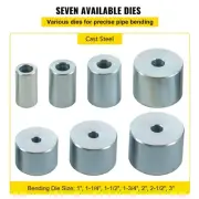 Manual Pipe Bending Machine with 7 Dies, 2.5-7.6cm Capacity, Compact Design