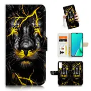 ( For Oppo A96 ) Wallet Flip Case Cover AJ24254 Cool Lion