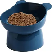 Cat Water Bowl | Ceramic Anti-Vomit Feeding Bowl Stand for Pets | Ergonomic Tilted Cat Feeder Plate for Cat Neck Protection