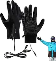 [Generic] Heated Work Gloves | Electric Gloves with Touchscreen Fingers - Adjustable Waterproof Gloves, Winter Accessories for Ice Skating Cycling