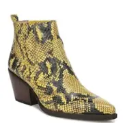 Sam Edelman Women Western Chelsea Boots Winona Size US 7 Yellow Snake Print