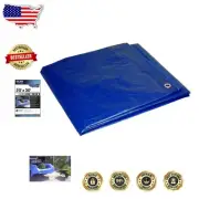 Lightweight 20x30 Feet Blue Water-Resistant Tarp with Rust-Resistant Grommets