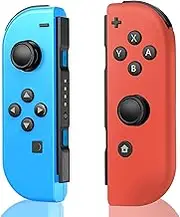 Joy Cons for Switch Controllers, Wireless Replacement for Switch, Left and Right Controllers Support Sports Dual Vibration/Wake-Up/Motion Control/Screenshot Function (Blue and Red)