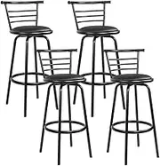 Artiss Bar Stools Stool Set of 4 Kitchen Swivel Counter Barstools Dining Chair Chairs Black in 75cm Seat Height Floor for Home Bar Dining Room Cafe Outdoor Indoor