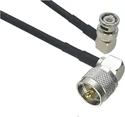 Xiaojiang Store 1Pcs RG58 UHF PL259 Male Right Angle to BNC Male Right Angle Connector Jumper Pigtail Cable 6inch~20inch(20inch)