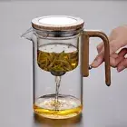 Magnetic Tea Infuser - Heat-Resistant Glass Teapot with Wooden