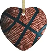 christmas tree Ceramic Heart-shaped ornaments, fit for Couples, Wedding, Christmas Ornament-Basketball Sport