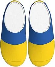 [EdWal] Flag of Ukraine print Winter Warm Slippers Indoor Anti-skid Plush Slippers Relaxing at Home for Women Men