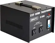 Giantz Step Down Transformer 240v to 110v, 2000W Voltage Converter Stepdown Transformers AU-US Home Indoor Power Accessories, Pure Sine Output Ultra-Portable Lightweight with Socket Black