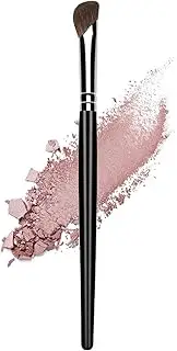 Ksvsonrvi Eyeshadow Brush, Sickle Shape Soft Pony Hair Shading Nosal Shadow Brush, Black Wooden Handle