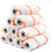 ROLLINGDOG Small Paint Roller Cover,Polyester Paint Roller Cover,4 inch Paint Roller Cover for for Semi Smooth to Semi Rough Surfaces,Pack of 10