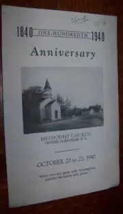 1840-1940 100TH ANNIVERSARY METHODIST CHURCH CENTER GLENVILLE NY PROGRAM