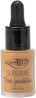 PuroBIO Certified Organic Second-Skin Sublime Drop Liquid Foundation with argan oil, antioxidants, vitamins. Full Coverage. Medium/Dark Skin Tones - 05. VEGAN.ORGANIC.MADE IN ITALY.0.5FL.OZ