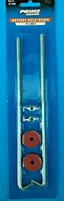 (2) Universal J-Hook Type 10" battery hold-down bolts w/ washers & wing nuts