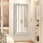 Full-length Crystal Crush Diamond Wall Mirror Rectangle Silver Mirror Wall Decor