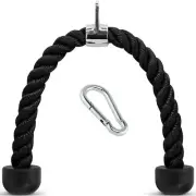 Deluxe Gym Tricep Pull Down Rope Cable Attachment 27 inch with Carabiner