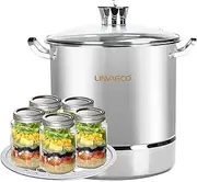 LINMAGCO Canning Supplies Starter Kit - Canning Pot, Water Bath Canner with Lid, Steam Canner with Rack