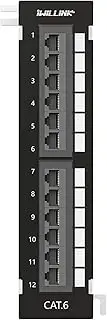 iwillink 12-Port Mini Vertical Cat6 Patch Panel, 10Gbps Network Panel with Wall Mount 89D Bracket