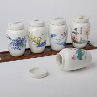在飛比找松果購物優惠-中式田園風陶瓷圓形膏方儲存罐果醬蜂蜜瓶 (8.3折)