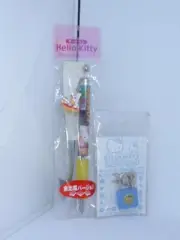 F 2004 Hello Kitty Kagawa Konpira ballpoint pen and 2001 mini lock key padlock #