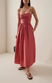 [Matteau] Gathered Cotton Maxi Dress