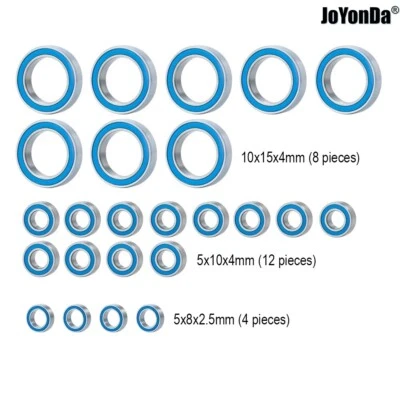 24pcs Blue Rubber Sealed Bearing Kits for RC 1/10 HSP Nitro Atomic Warhead 94106