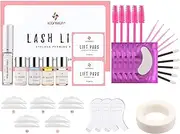 CIADAZ Lash Lift Kit Eyelash Perm Set Semi-Permanent Eyelash Perming Curling Kit with Lift Pads Cleaning Tool