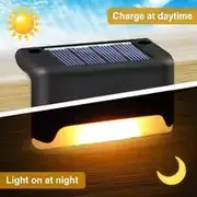 Warm White LED Solar Step Lamp Pathway Stair Outdoor Garden Lights Waterproof Porch Light Decoration for Patio Staircase Fence Light
