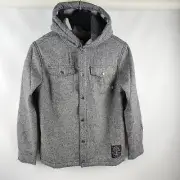 Ecko Unltd Jacket Mens Small Grey Lined Sherpa Button Up NWT