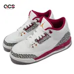 NIKE 休閒鞋 AIR JORDAN 3 RETRO GS 大童 女鞋 白 紅 三代 喬丹 爆裂紋 紅雀 AJ3 398614-126