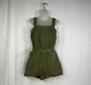 NWT Gilli Women's Green Belted Romper - Size S