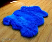Premium Thick Mink Blue Teal Fur Super Plush Baby Small Rug 28" x 36"