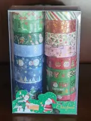 Christmas Washi Tape 16 Rolls Gold & Silver Foil Scrapbooking, DIY Crafts