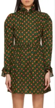 NWT Anna Sui x Batsheva Edition Peasant Woven Print Grace Mini Dress $450 sz 2