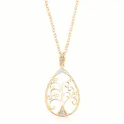 9ct Yellow Gold Diamond Set Tree of Life Pendant