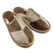 Russian Felt Men's Slippers 100% Sheep Wool Warm Cozy Home Shoes NOT SLIPPERY
