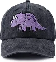[MANMESH HATT] Stegosaurus Hat for Boys Girls, Cute Cotton Embroidered Dinosaur Decor Baseball Cap